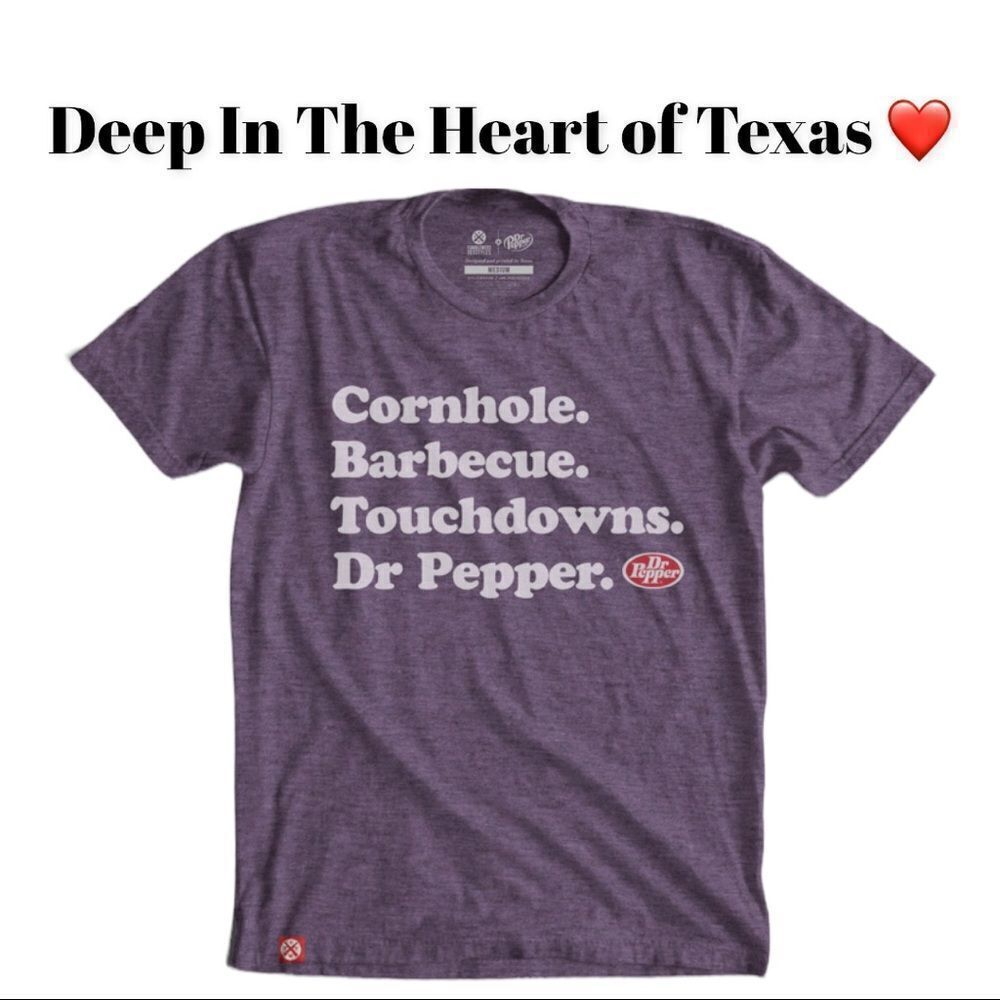 NEW Texas Men's Cornhole Barbecue Touchdowns Dr. Pepper Tee T-Shirt XXL XXXL
